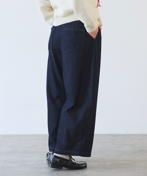 bulle de savon（ビュルデサボン）の「△7.7oz denim ポワンパンツ（デニムパンツ・レディース・インディゴブルー・FREE）」の4枚目の写真