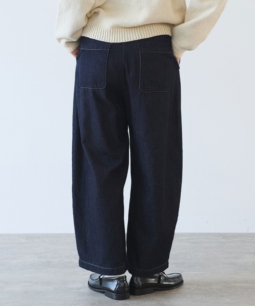 bulle de savon（ビュルデサボン）の「△7.7oz denim ポワンパンツ（デニムパンツ・レディース・インディゴブルー・FREE）」の5枚目の写真