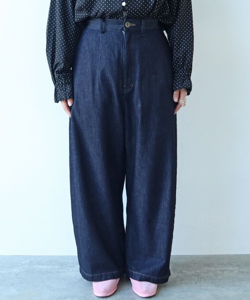 bulle de savon（ビュルデサボン）の「△7.7oz denim ポワンパンツ（デニムパンツ・レディース・インディゴブルー・FREE）」の13枚目の写真
