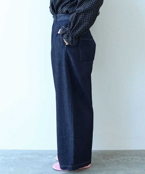 bulle de savon（ビュルデサボン）の「△7.7oz denim ポワンパンツ（デニムパンツ・レディース・インディゴブルー・FREE）」の14枚目の写真