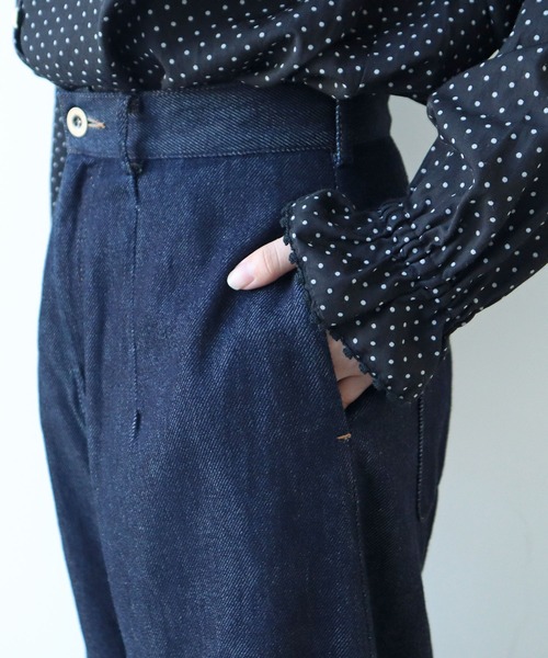 bulle de savon（ビュルデサボン）の「△7.7oz denim ポワンパンツ（デニムパンツ・レディース・インディゴブルー・FREE）」の18枚目の写真