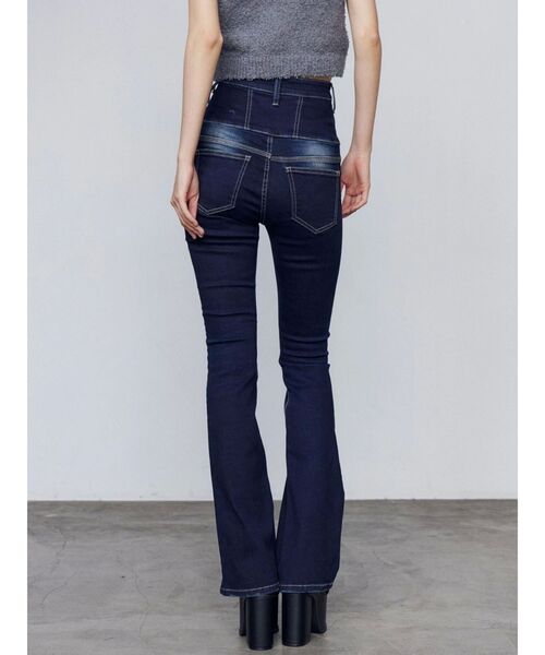 セール】ハングレースアップハイウエストパギンス（デニムパンツ