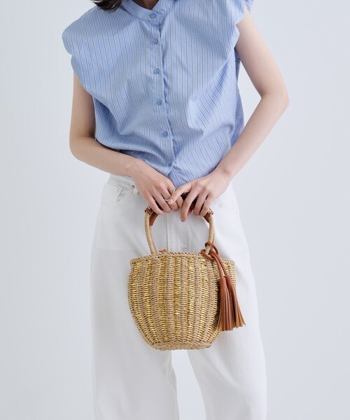 GALLEST（ギャレスト）の「メタリック編込みかごバッグ（ハンドバッグ・レディース・ブラック/ベージュ・00）」の3枚目の写真