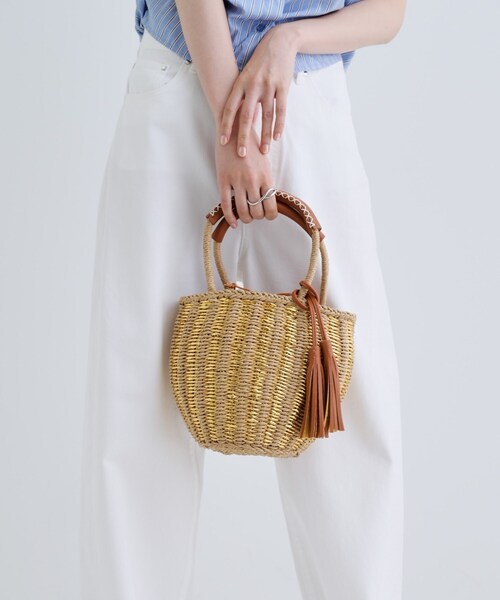 GALLEST（ギャレスト）の「メタリック編込みかごバッグ（ハンドバッグ・レディース・ブラック/ベージュ・00）」の4枚目の写真