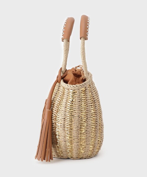 GALLEST（ギャレスト）の「メタリック編込みかごバッグ（ハンドバッグ・レディース・ブラック/ベージュ・00）」の6枚目の写真