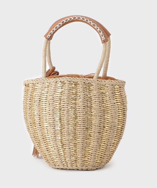 GALLEST（ギャレスト）の「メタリック編込みかごバッグ（ハンドバッグ・レディース・ブラック/ベージュ・00）」の7枚目の写真