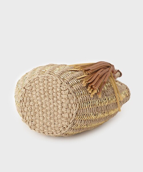 GALLEST（ギャレスト）の「メタリック編込みかごバッグ（ハンドバッグ・レディース・ブラック/ベージュ・00）」の8枚目の写真