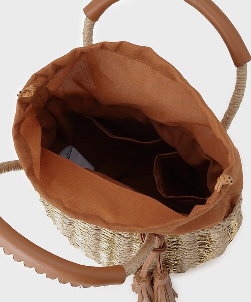 GALLEST（ギャレスト）の「メタリック編込みかごバッグ（ハンドバッグ・レディース・ブラック/ベージュ・00）」の9枚目の写真