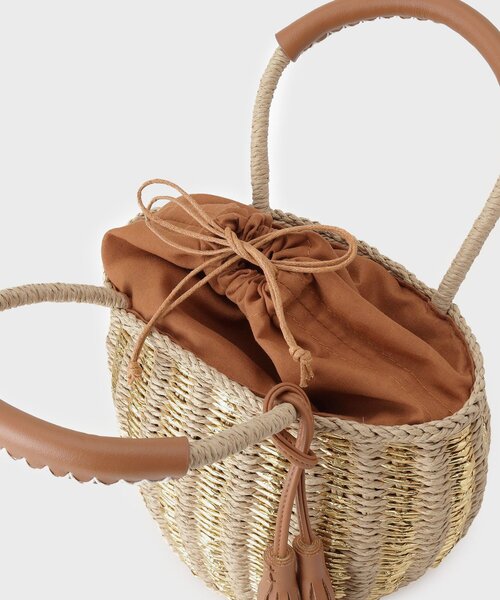 GALLEST（ギャレスト）の「メタリック編込みかごバッグ（ハンドバッグ・レディース・ブラック/ベージュ・00）」の13枚目の写真