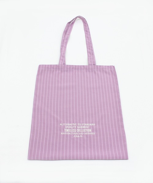 RNA-N（アールエヌエーエヌ）の「E5128 マルチストライプネーム刺繍トート（ショルダーバッグ・レディース・ブルー/ホワイト×ブラック/ホワイト×グリーン/ピンク/イエロー・FREE）」の5枚目の写真