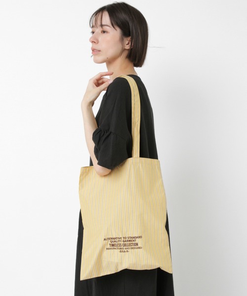 E5128 マルチストライプネーム刺繍トート（ショルダーバッグ