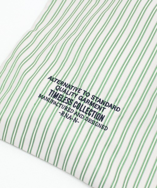 RNA-N（アールエヌエーエヌ）の「E5128 マルチストライプネーム刺繍トート（ショルダーバッグ・レディース・ブルー/ホワイト×ブラック/ホワイト×グリーン/ピンク/イエロー・FREE）」の12枚目の写真