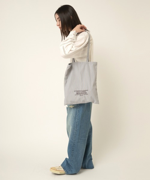 RNA-N（アールエヌエーエヌ）の「E5128 マルチストライプネーム刺繍トート（ショルダーバッグ・レディース・ブルー/ホワイト×ブラック/ホワイト×グリーン/ピンク/イエロー・FREE）」の10枚目の写真