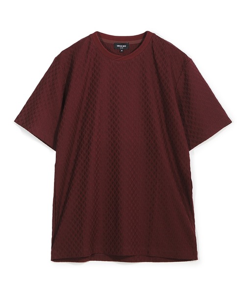 MEN'S BIGI（メンズビギ）の「シルケット加工 変形千鳥柄リンクスTEE（Tシャツ/カットソー・メンズ・ブルー/チャコールグレー/ホワイト/ボルドー・01/02/03/04）」の4枚目の写真