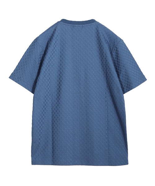 MEN'S BIGI（メンズビギ）の「シルケット加工 変形千鳥柄リンクスTEE（Tシャツ/カットソー・メンズ・ブルー/チャコールグレー/ホワイト/ボルドー・01/02/03/04）」の8枚目の写真