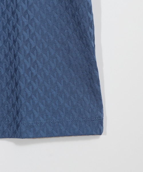 MEN'S BIGI（メンズビギ）の「シルケット加工 変形千鳥柄リンクスTEE（Tシャツ/カットソー・メンズ・ブルー/チャコールグレー/ホワイト/ボルドー・01/02/03/04）」の7枚目の写真