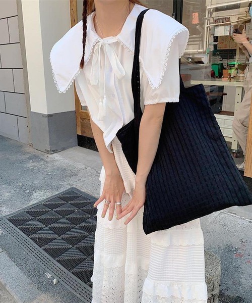 VIBGYOR（ヴィブジョー）の「Mignonjour/チェック柄トートバッグ M2306（トートバッグ・レディース・ブラック/グリーン/パープル/ピンク/イエロー・FREE）」の2枚目の写真