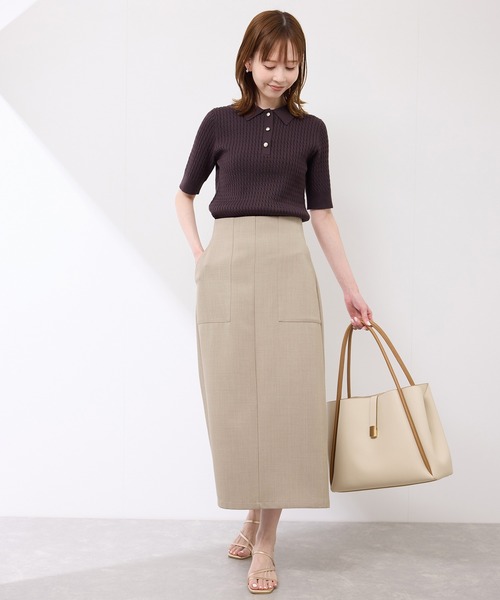 ROPE' PICNIC（ロペピクニック）の「フロントポケットアイラインスカート（スカート・レディース・チャコールグレー/ダークブラウン/ベージュ・36/38/40）」の15枚目の写真