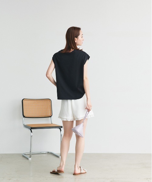 ad thie(アドティエ)の「ヘムレース スウェット ショートパンツ(その他パンツ・レディース・オートミール/オフホワイト/ブラック・FREE)」の5枚目の写真