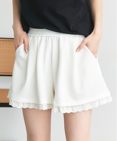 ad thie(アドティエ)の「ヘムレース スウェット ショートパンツ(その他パンツ・レディース・オートミール/オフホワイト/ブラック・FREE)」の18枚目の写真