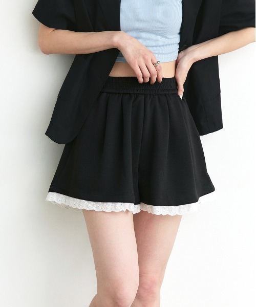 ad thie(アドティエ)の「ヘムレース スウェット ショートパンツ(その他パンツ・レディース・オートミール/オフホワイト/ブラック・FREE)」の22枚目の写真
