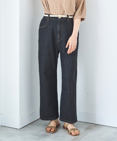 mil(ミル)の「デニム ストレートパンツ(デニムパンツ・レディース・ブラック系その他/サックスブルー/ブラック・S-Regular/M-Short/S-Short)」の2枚目の写真