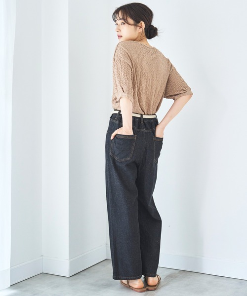 mil(ミル)の「デニム ストレートパンツ(デニムパンツ・レディース・ブラック系その他/サックスブルー/ブラック・S-Regular/M-Short/S-Short)」の7枚目の写真