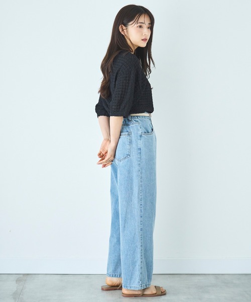 mil(ミル)の「デニム ストレートパンツ(デニムパンツ・レディース・ブラック系その他/サックスブルー/ブラック・S-Regular/M-Short/S-Short)」の12枚目の写真