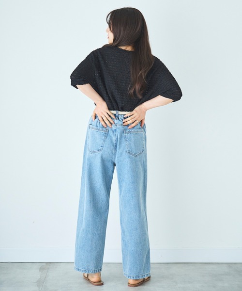 mil(ミル)の「デニム ストレートパンツ(デニムパンツ・レディース・ブラック系その他/サックスブルー/ブラック・S-Regular/M-Short/S-Short)」の13枚目の写真