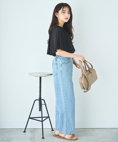 mil(ミル)の「デニム ストレートパンツ(デニムパンツ・レディース・ブラック系その他/サックスブルー/ブラック・S-Regular/M-Short/S-Short)」の17枚目の写真
