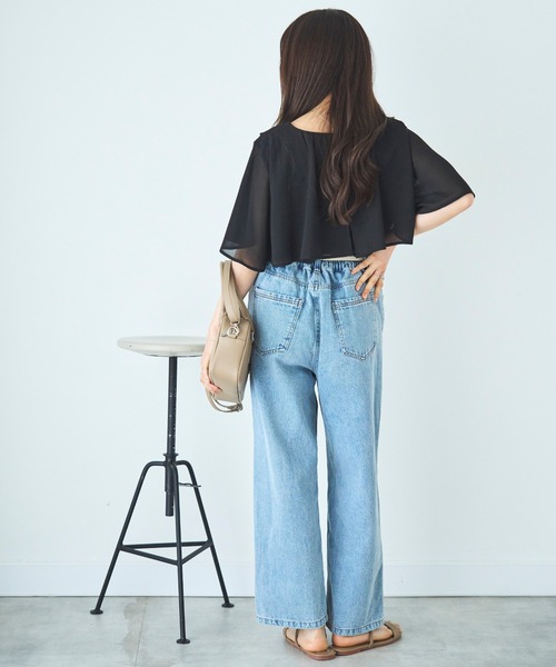 mil(ミル)の「デニム ストレートパンツ(デニムパンツ・レディース・ブラック系その他/サックスブルー/ブラック・S-Regular/M-Short/S-Short)」の18枚目の写真