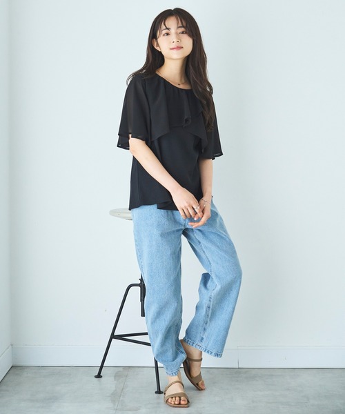 mil(ミル)の「デニム ストレートパンツ(デニムパンツ・レディース・ブラック系その他/サックスブルー/ブラック・S-Regular/M-Short/S-Short)」の19枚目の写真