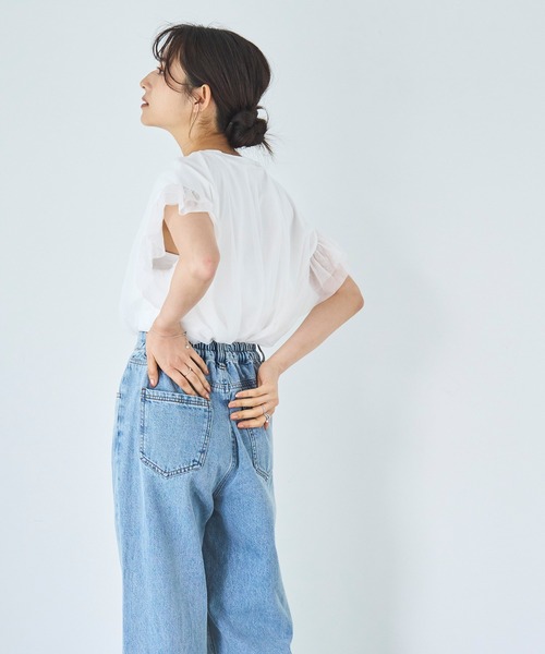 mil(ミル)の「デニム ストレートパンツ(デニムパンツ・レディース・ブラック系その他/サックスブルー/ブラック・S-Regular/M-Short/S-Short)」の20枚目の写真