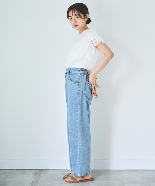 mil(ミル)の「デニム ストレートパンツ(デニムパンツ・レディース・ブラック系その他/サックスブルー/ブラック・S-Regular/M-Short/S-Short)」の22枚目の写真