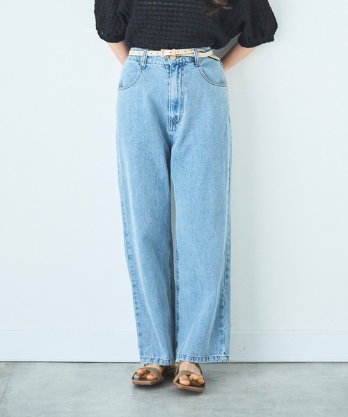 mil(ミル)の「デニム ストレートパンツ(デニムパンツ・レディース・ブラック系その他/サックスブルー/ブラック・S-Regular/M-Short/S-Short)」の9枚目の写真