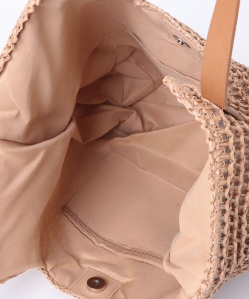 SETUP7（セットアップセブン）の「【SETUP7】A4収納可能　ストローバッグ　ショルダーバッグ/トートバッグ KNF142（トートバッグ・レディース・ホワイト/ベージュ・FREE）」の3枚目の写真