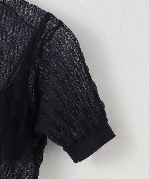 IENA（イエナ）の「NICENICE MOMENT/ナイスナイスモーメント LACE KNIT TOP カットソー NNM1-25SS-004（Tシャツ/カットソー・レディース・ネイビー・FREE）」の9枚目の写真