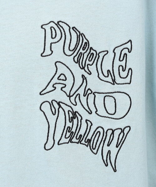 Purple&Yellow（パープルアンドイエロー）の「バック＆胸刺繍ウェーブロゴ半袖Ｔシャツ（Tシャツ/カットソー・メンズ・ホワイト/ブラック/サックスブルー・SMALL/MEDIUM/LARGE）」の7枚目の写真