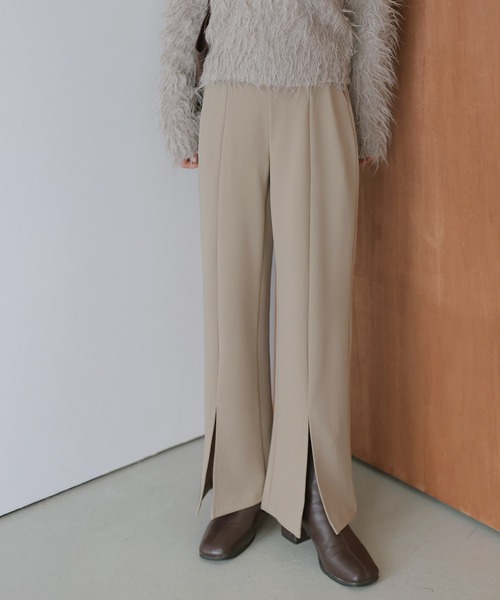 lesperance(レスぺランス)の「センタースリットイージーパンツ(その他パンツ・レディース・ブラウン/ライトグレー/サーモンピンク/ベージュ/ブラック・M/L)」の4枚目の写真