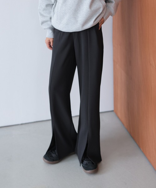 lesperance(レスぺランス)の「センタースリットイージーパンツ(その他パンツ・レディース・ブラウン/ライトグレー/サーモンピンク/ベージュ/ブラック・M/L)」の2枚目の写真