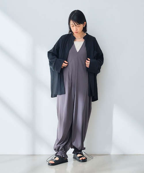 CROSS FUNCTION（クロスファンクション）の「《UV》エブ楽 ラッシュガードオーバーサイズシャツ【CROSS FUNCTION/クロスファンクション】（シャツ/ブラウス・レディース・ブラック/オフホワイト・M/L/LL）」の10枚目の写真