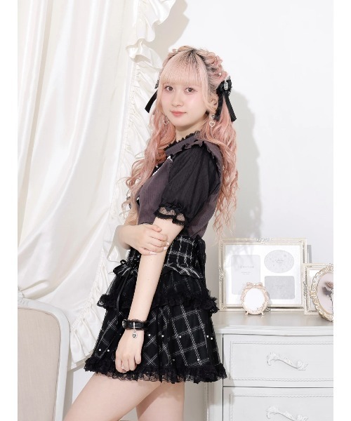 tシャツ ドットチュールデコルテシアーカットソー レディース ドットチュールデコルテシアーカットソー（カットソー・Tシャツ