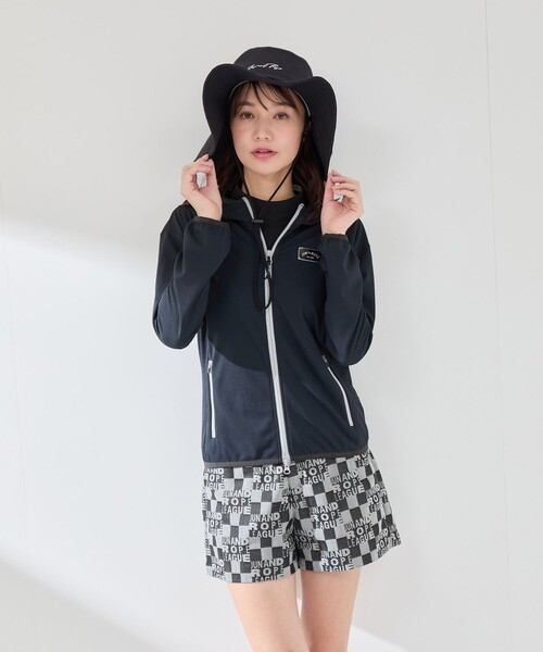 JUN&ROPE'（ジュンアンドロペ）の「【調節付き】フロントロゴ麻混つば広ハット（ハット・レディース・ホワイト/ブラック/グレー・FREE）」の6枚目の写真