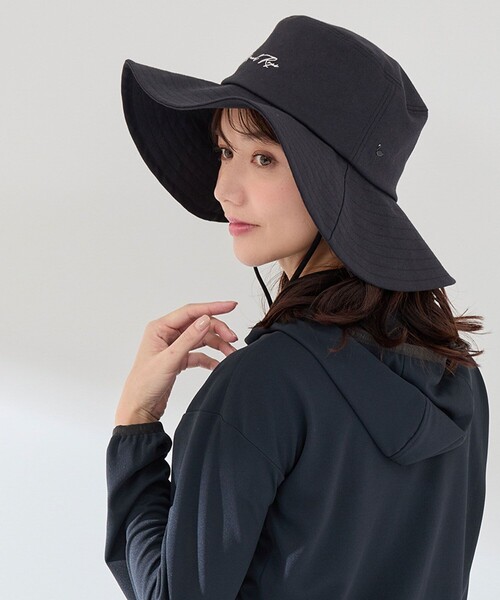 JUN&ROPE'（ジュンアンドロペ）の「【調節付き】フロントロゴ麻混つば広ハット（ハット・レディース・ホワイト/ブラック/グレー・FREE）」の3枚目の写真