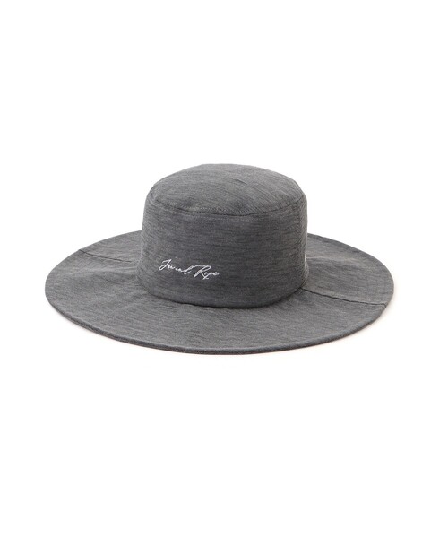 JUN&ROPE'（ジュンアンドロペ）の「【調節付き】フロントロゴ麻混つば広ハット（ハット・レディース・ホワイト/ブラック/グレー・FREE）」の5枚目の写真