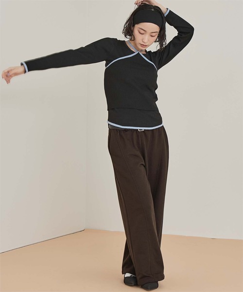 miette(ミエット)の「ベルト付きローライズスウェットパンツ(スウェットパンツ・レディース・グレー/クリーム/ネイビー/ブラウン・M/S/L)」の22枚目の写真