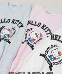 【HELLO KITTY meet FREDY emue】 カレッジプリントTシャツ