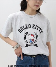【HELLO KITTY meet FREDY emue】 カレッジプリントTシャツ