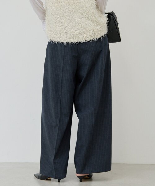 GALLARDAGALANTE（ガリャルダガランテ）の「【手洗い可能】【3サイズ展開】ストライプダブルタックパンツ（その他パンツ・レディース・ネイビー/グレー・38/36/34）」の19枚目の写真