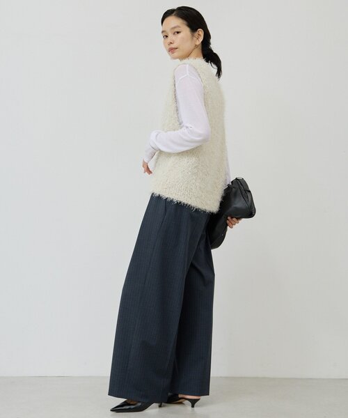 GALLARDAGALANTE（ガリャルダガランテ）の「【手洗い可能】【3サイズ展開】ストライプダブルタックパンツ（その他パンツ・レディース・ネイビー/グレー・38/36/34）」の21枚目の写真